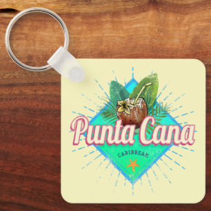 Punta Cana Västindien Dominikanska republiken Retr Nyckelring