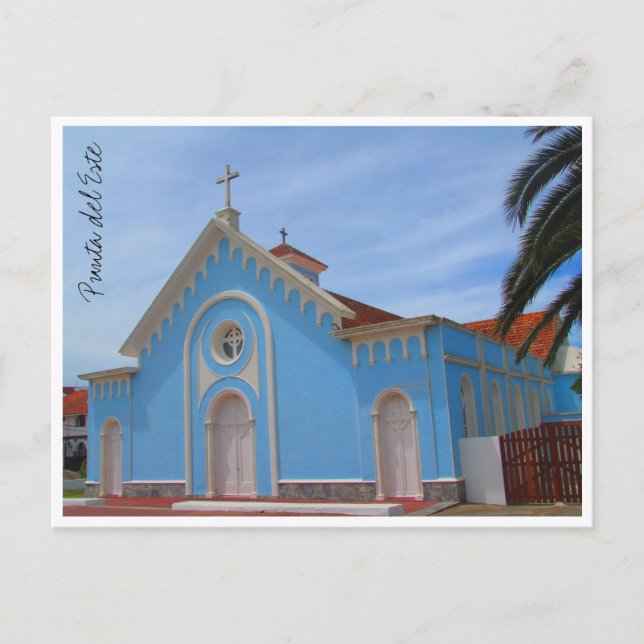 punta del este blue Church Vykort (Framsida)