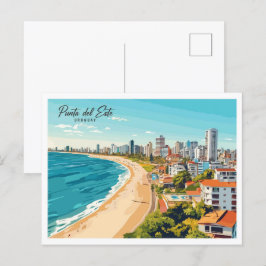 Punta del Este Uruguay Illustration Travel Vykort