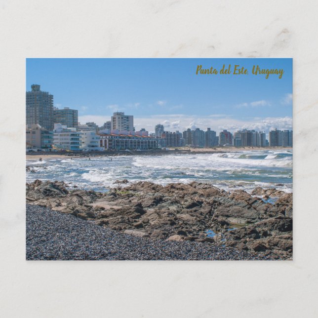 Punta del Este, Uruguay, Playa El Emir & City View Vykort (Framsida)