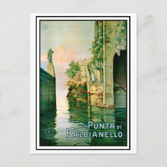 Punta Di Balbianello och Como Sjö Vykort (Framsida)