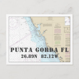 Punta Gorda FL Nautical Chart Latitud Longitud Vykort