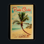 Punta Gorda Florida Handflatan Träd Beach Vintage  Magnet<br><div class="desc">Punta Gorda Florida-konstruktionen i Vintage resor stil,  med handflatan träd på stranden med hav och himlar.</div>