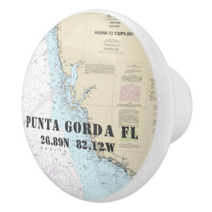 Punta Gorda Florida Officiellt Nautical Diagram Knopp