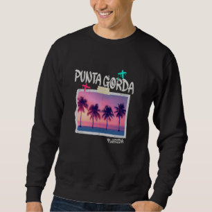 Punta Gorda Florida Retro Surfer Vintage Beach Lång Ärmad Tröja