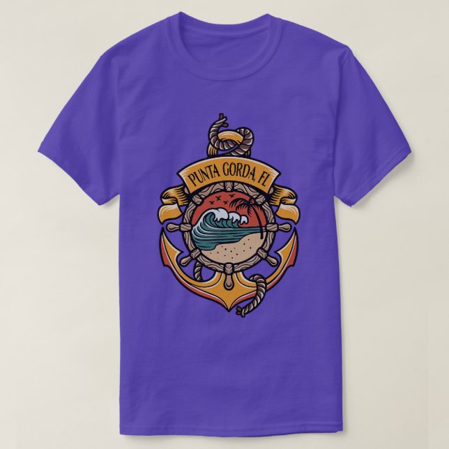 Punta Gorda Florida Väster Kusten Beacher Boating  T Shirt (Design framsida)