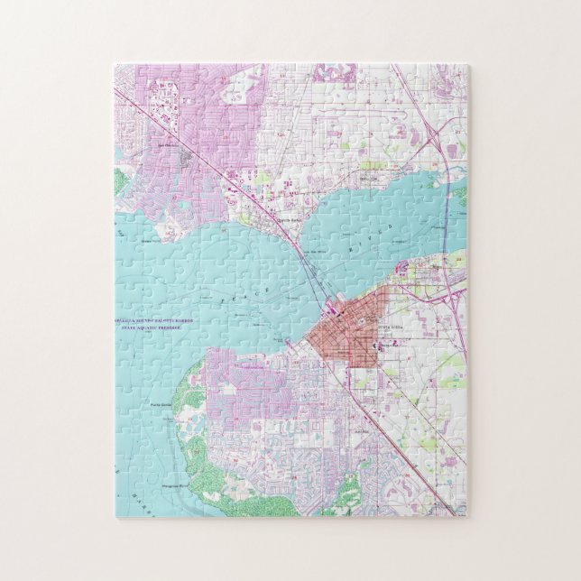 Punta Gorda & portCharlotte Florida karta (1957) Pussel (Vertikal)