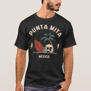 Punta Mita Meico Vintage Surfing Skeleton Skull T Shirt