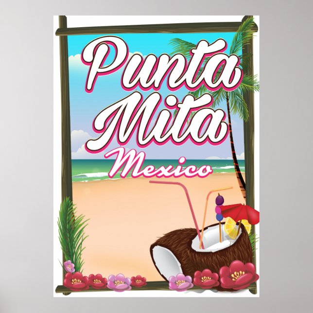 Punta Mita, Mexico Beach-reseaffisch Poster (Framsidan)