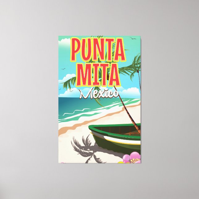 Punta Mita mexikansk reseposter Canvastryck (Framsida)
