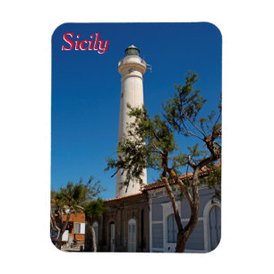 Punta Secca fyr, Sicilien, Italien Magnet