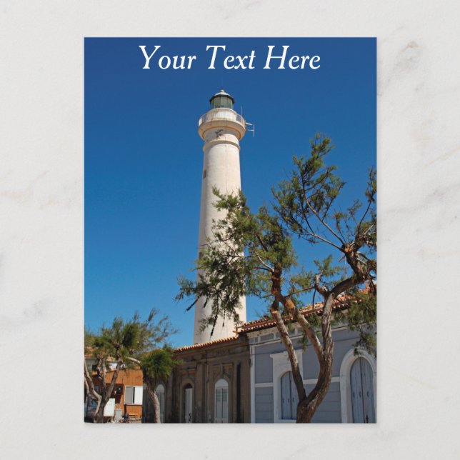 Punta Secca fyr, Sicilien, Italien Vykort (Framsida)