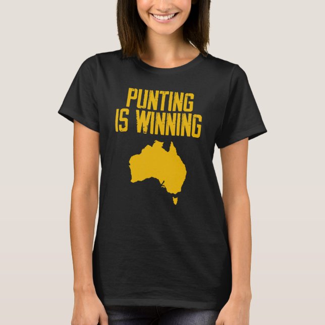 Punting vinner Australien Karta T Shirt (Framsida)