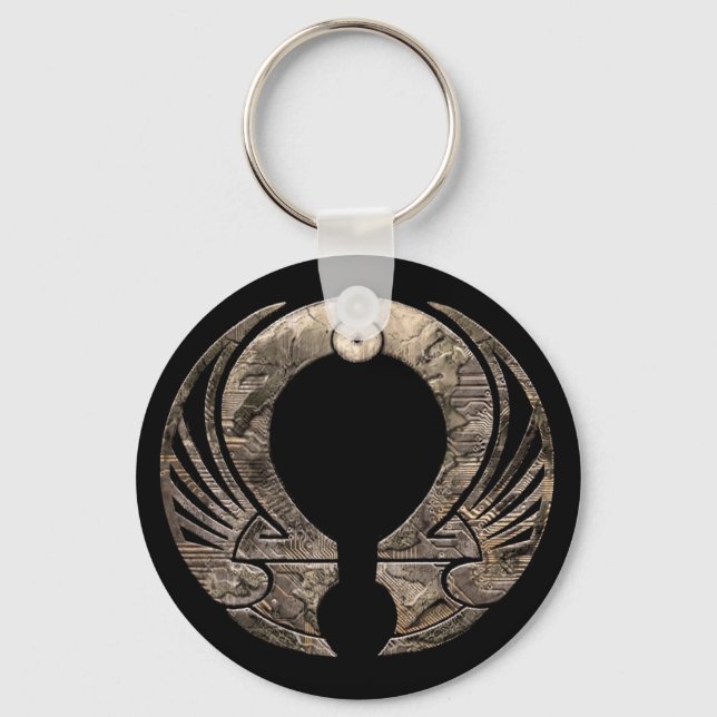 Punto Omega - Logotyp Round Keychain Nyckelring (Framsida)