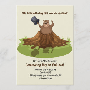 Punxsutawney Phil Groundhog Day Inbjudan