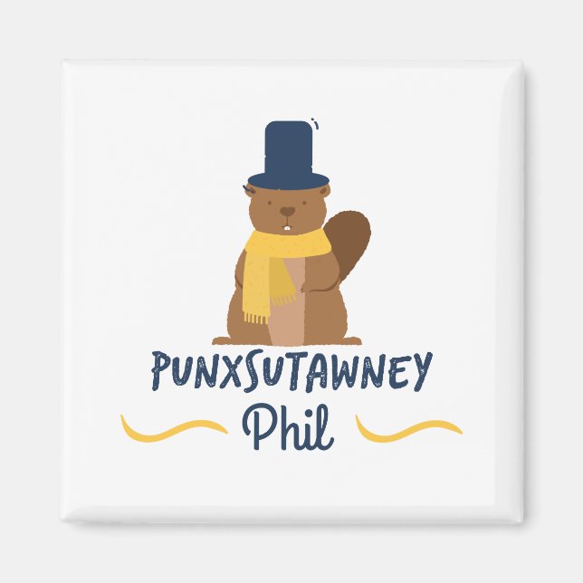 Punxsutawney Phil // Novelty Groundhog Day Magnet (Framsidan)