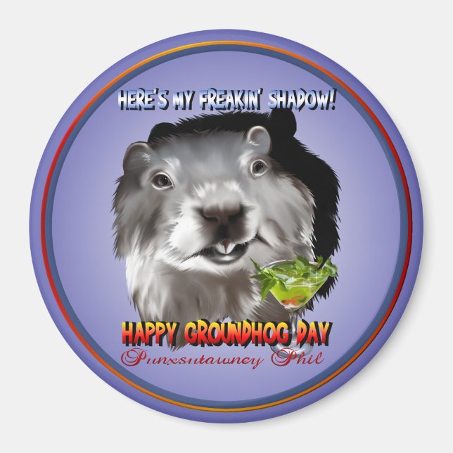 Punxsutawney Phil's Shadow Magnet (Framsidan)