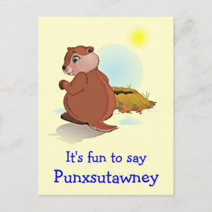 Punxsutawney-vykort för groundhog Day Vykort
