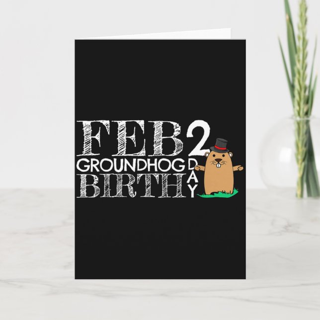 Punxsy Phils Cute Groundhog Day February 2nd Birth Kort (Framsida)