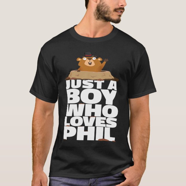 Punxsy Phil's Cute Groundhog Day Holiday Idea for  T Shirt (Framsida)