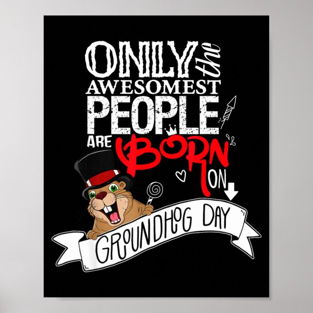 Punxsy Phils Groundhog Day 2 februari födelsedag C Poster (Framsidan)