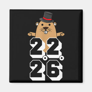 Punxsy Phils söta Groundhog Day 2 feb 2026 Holid Magnet