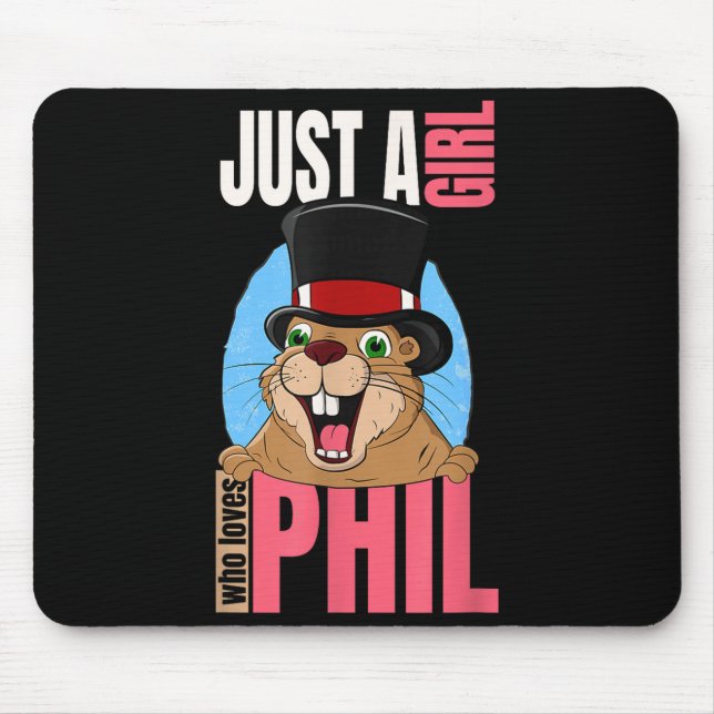 Punxsy Phils söta Groundhog Day semester design fö Musmatta (Framsidan)