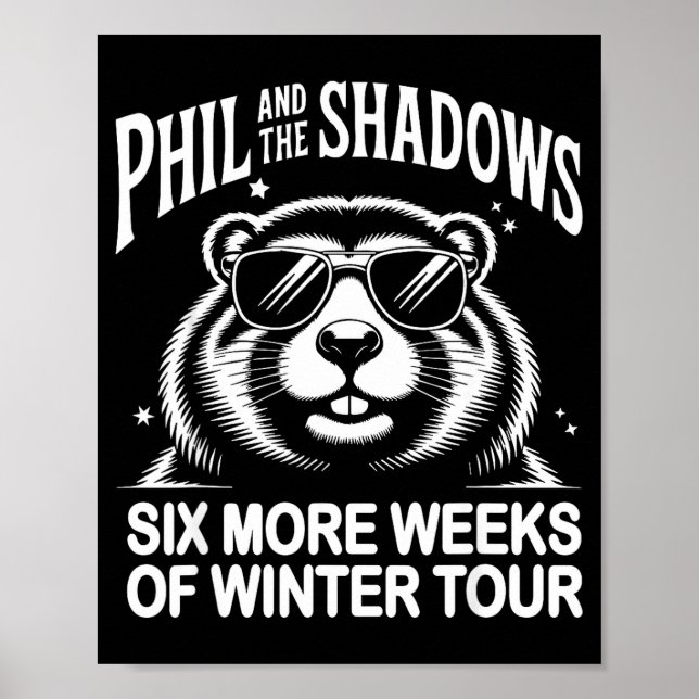 Punxy Phil Och Skuggornas Markmurmeldagsdag Februa Poster (Framsidan)
