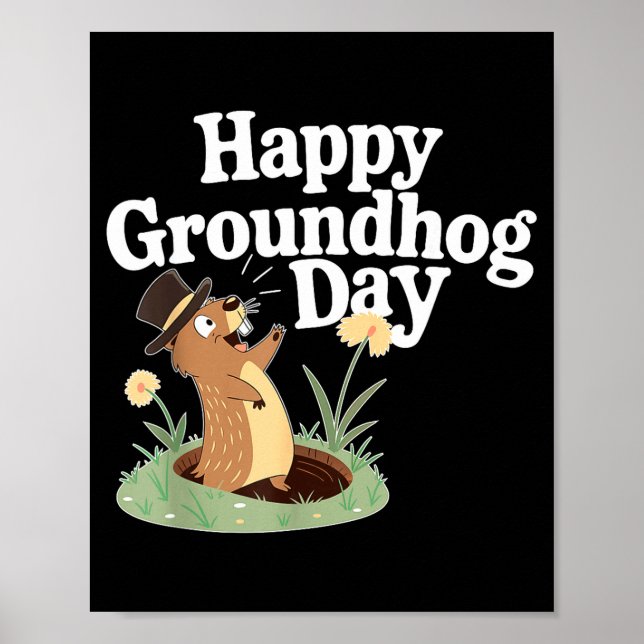 Punxy Phils Cute Groundhog Day Costume February 2n Poster (Framsidan)