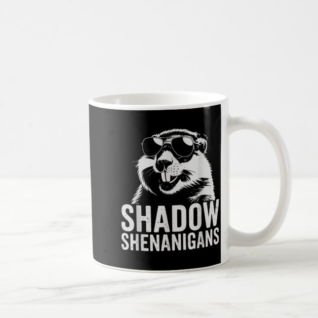 Punxy Phils Groundhog Day 2 februari Skugga Kostym Kaffemugg (Höger)
