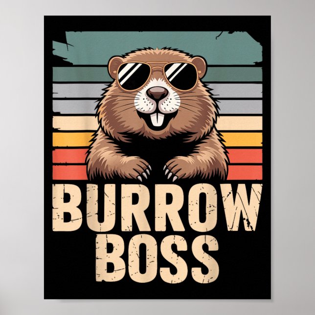 Punxy Phils Groundhog Day-kostym 2 februari Bur Poster (Framsidan)