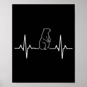 Punxy Phils Groundhog Day-kostym 2 februari Hjärta Poster
