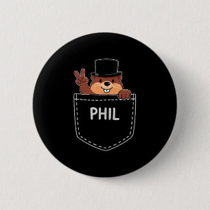 Punxy Phils söta Groundhog Day-fickdesign Februari Knapp