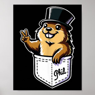 Punxy Phils söta Groundhog Day fickdesign Februari Poster