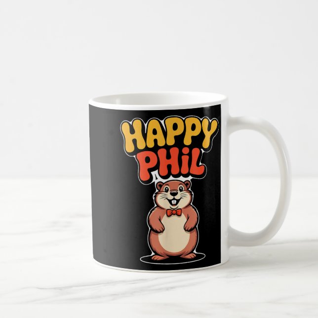Punxy Phils söta Groundhog Day-kostym 2 februari Kaffemugg (Höger)