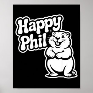 Punxy Phils söta Groundhog Day-kostym 2 februari Poster