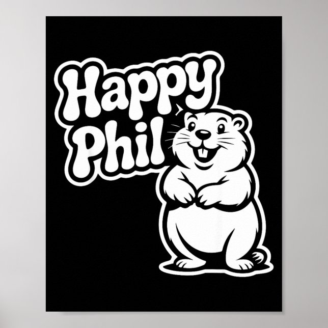 Punxy Phils söta Groundhog Day-kostym 2 februari Poster (Framsidan)