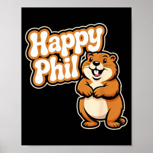 Punxy Phils söta Groundhog Day-kostym 2 februari Poster