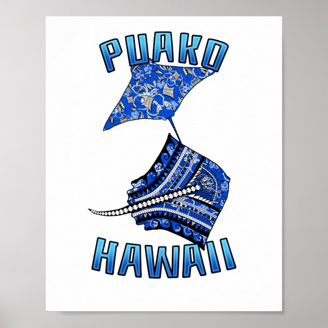 Puoko Hawaii Vacation Tribal Stingray Poster (Framsidan)