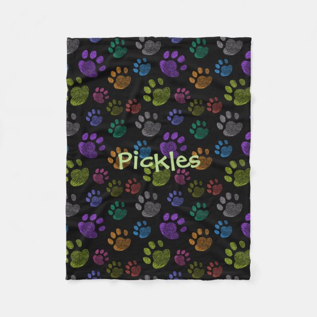 Pup Paw Fleece Hundfilt, Liten (Framsidan)
