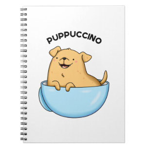 Pup-puccino Rolig Cappuccino Puns Anteckningsbok