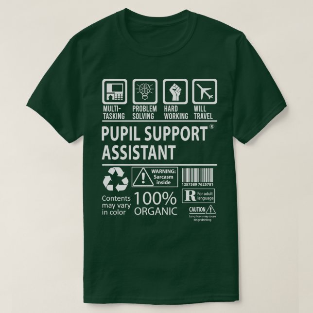 Pupil Support Assistent T Shirt (Design framsida)