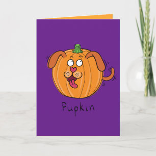 Pupkin - Halloween Pumpkin Puppy Hund Greeting Car Kort