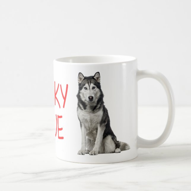 Puppen Hund älskare Cute Siberian husky Kaffemugg (Höger)