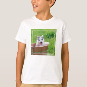 Puppen i Siberian husky i en pott T Shirt