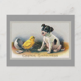 Puppen och Chick Vintage Påsk Helg Vykort