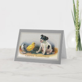 Puppen och Chick Vintage Påsk Helgkort