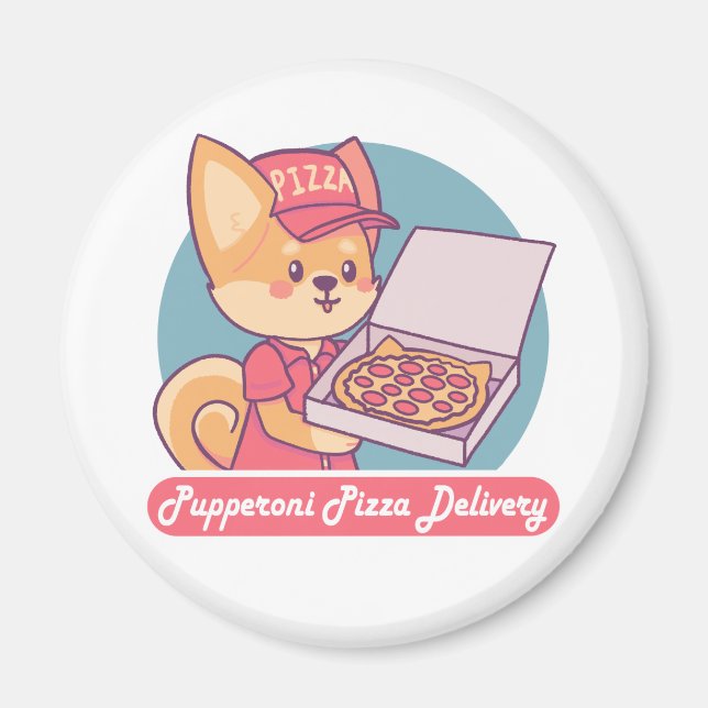 Pupperoni Pizza Delivery Magnet (Framsidan)