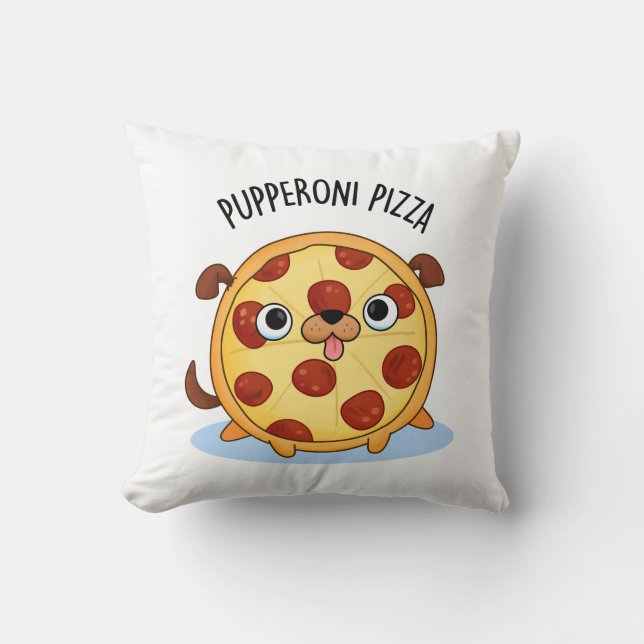 Pupperoni Pizza Funny Pizza Pun Kudde (Framsida)