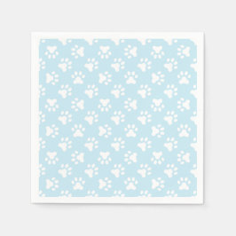 Puppes födelsedagsfest napkins blue tass avtryck pappersservett